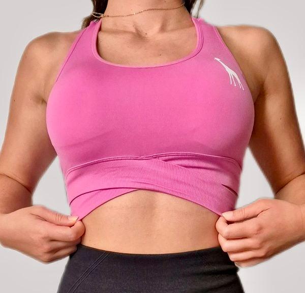 Top Double Vee Girafe pink - Unbroken Fitness Shop