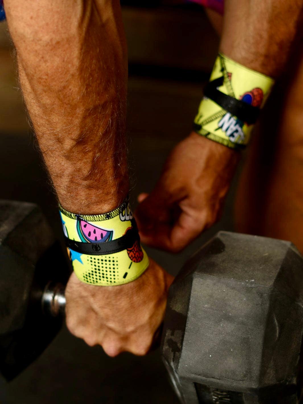 Muñequeras Words yellow - Unbroken Fitness Shop