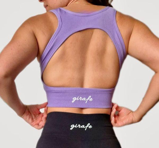 Top Backless Girafe violeta - Unbroken Fitness Shop