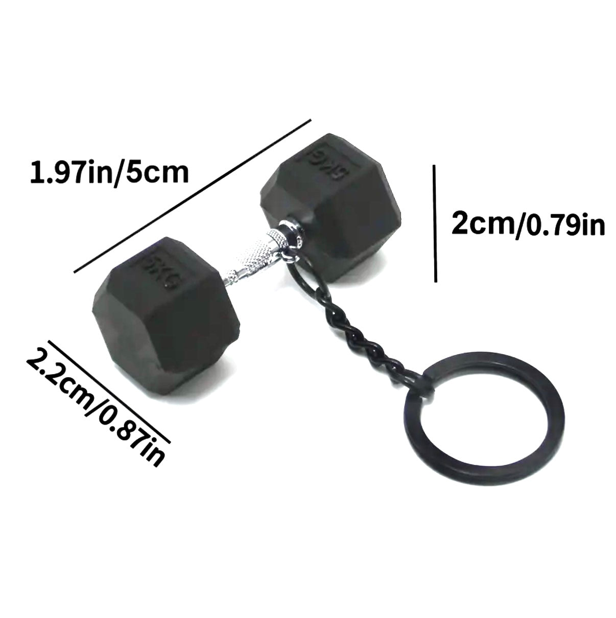 Llavero dumbbell 5 kg negro