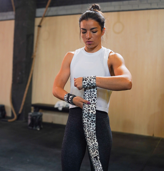 Muñequeras Leopardo blanco