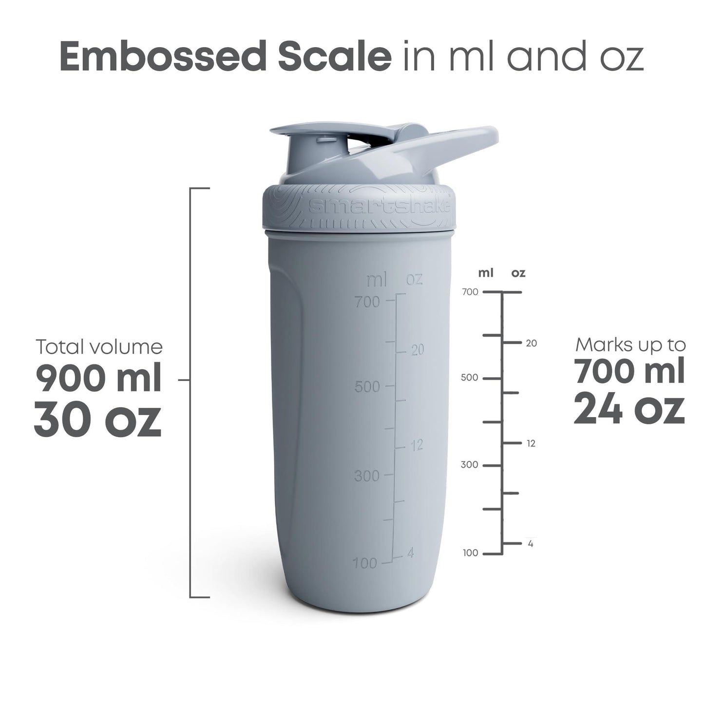 Mezclador shaker acero SmartShake 900 ml - Unbroken Fitness Shop