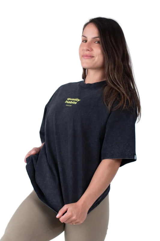 Quality Habits oversize black unisex - Unbroken Fitness Shop