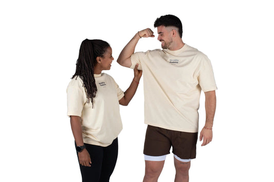 Quality Habits oversize beige unisex - Unbroken Fitness Shop