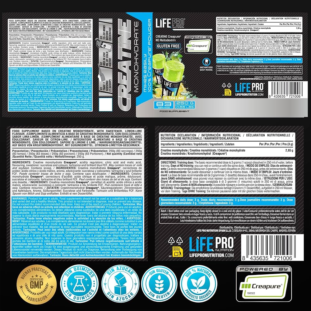 Creatina Life Pro Creapure® 250 g | Ultralima