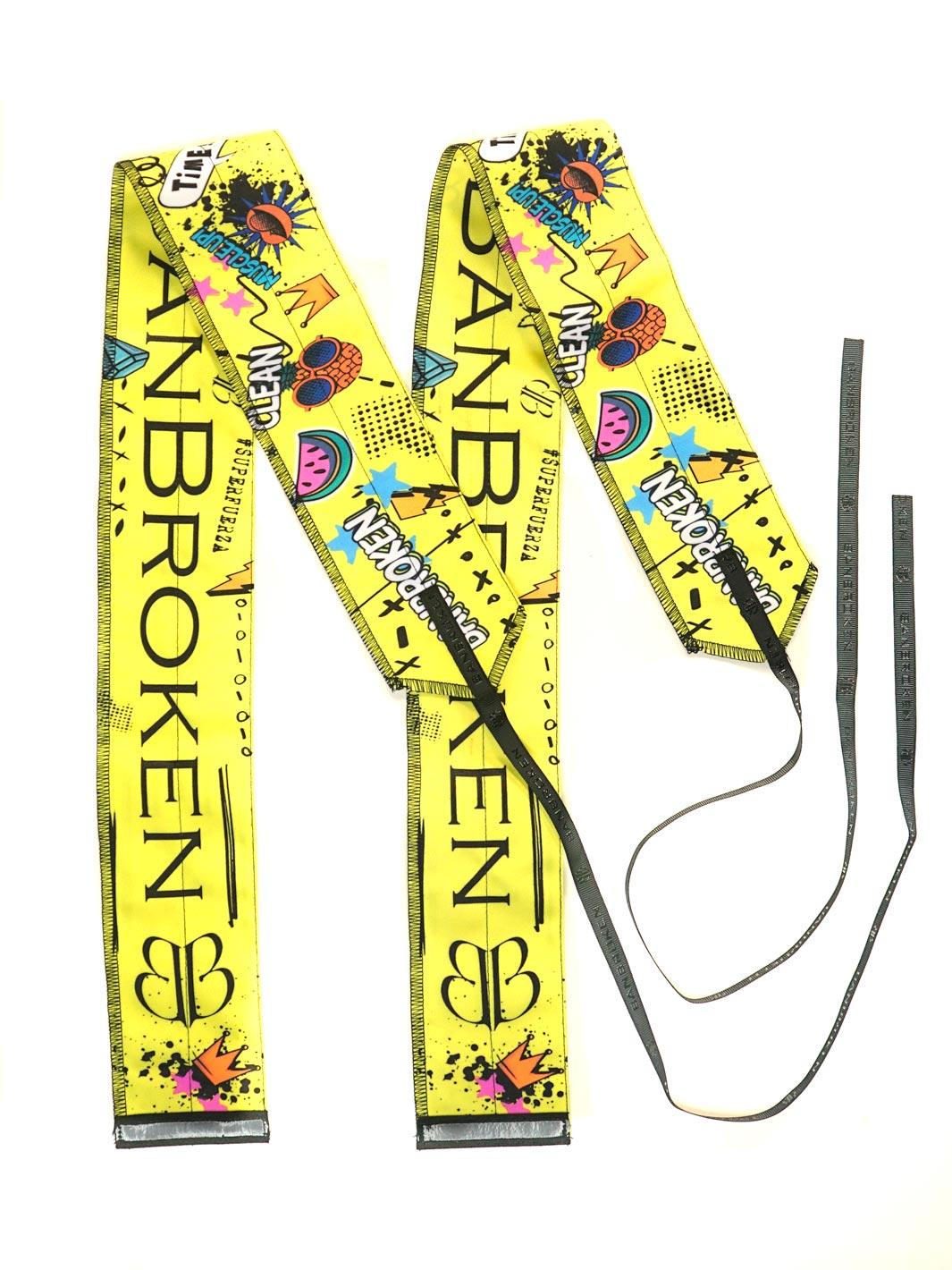 Muñequeras Words yellow - Unbroken Fitness Shop