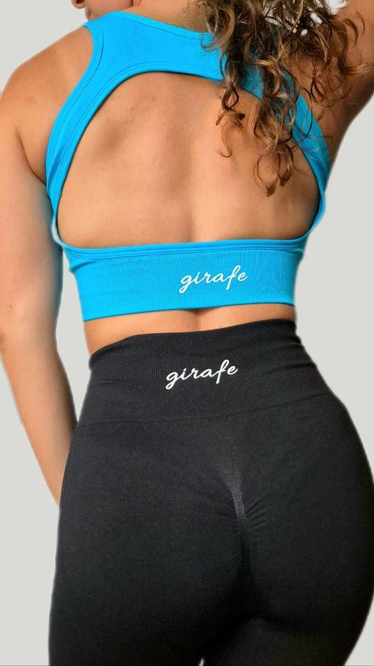 Top Backless Girafe azul - Unbroken Fitness Shop