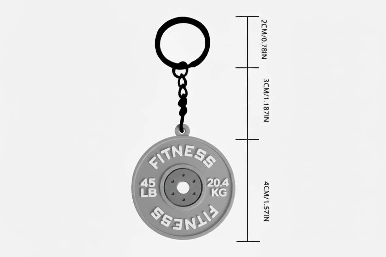 Llavero disco 45 lb gris