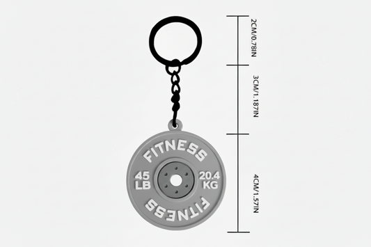 Llavero disco 45 lb gris