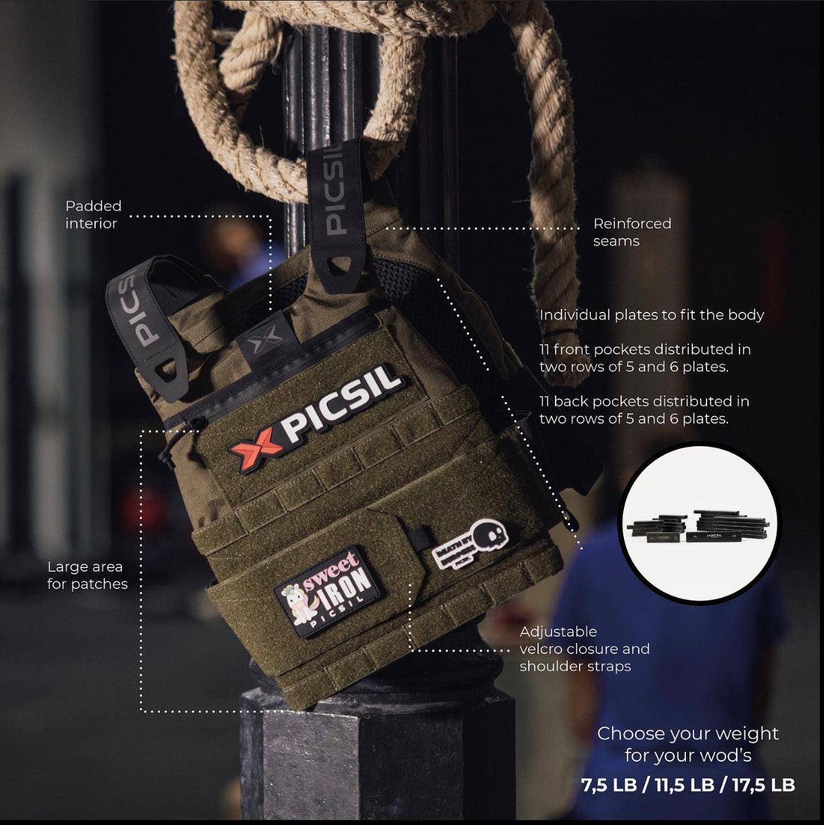 Chaleco Ingot Weighted Picsil + Lastres - Unbroken Fitness Shop