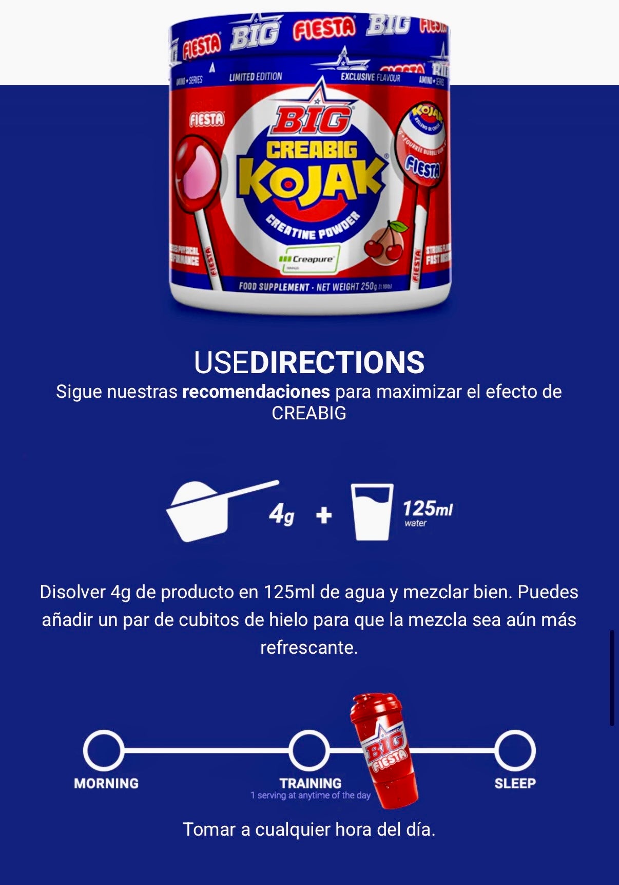 Creatina BIG Fiesta Creapure® 250 g | Kojak®