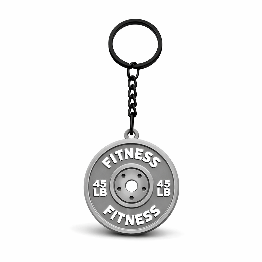 Llavero disco 45 lb gris