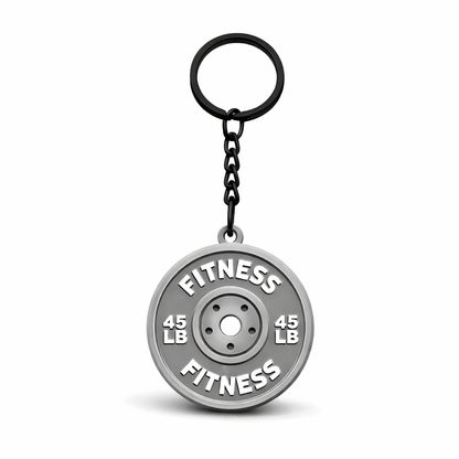 Llavero disco 45 lb gris