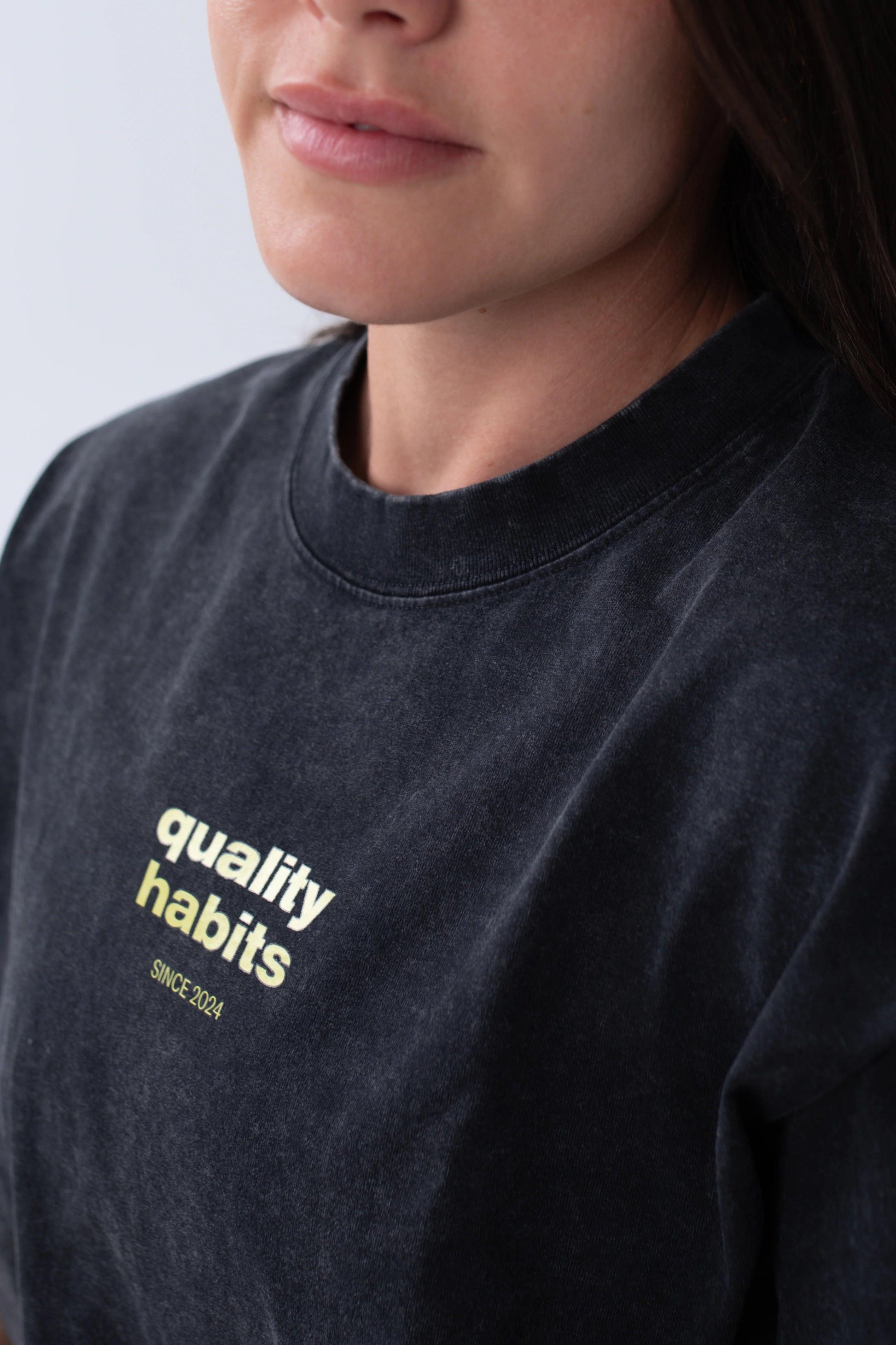 Quality Habits oversize black unisex - Unbroken Fitness Shop
