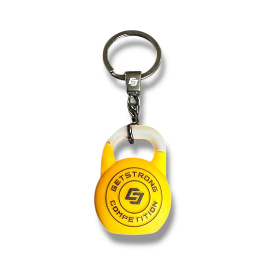 Llavero kettlebel amarillo