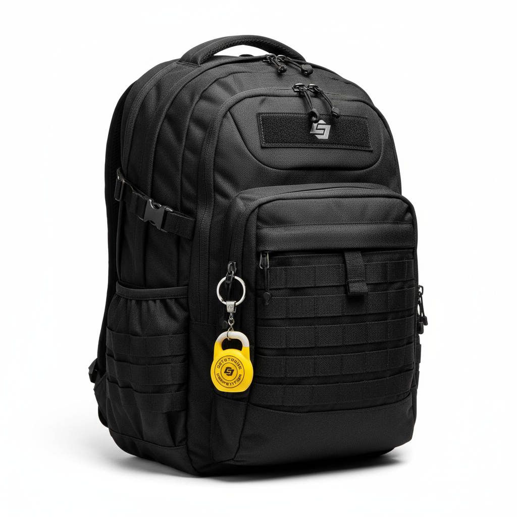 Porta-chaves de kettlebel amarelo