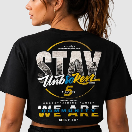 Stay Unbroken crop top oversize | V Aniversario