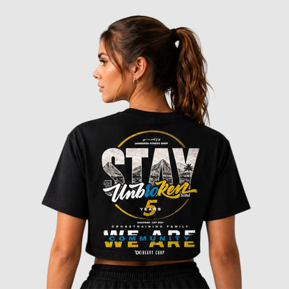 Stay Unbroken crop top oversize | V Aniversario