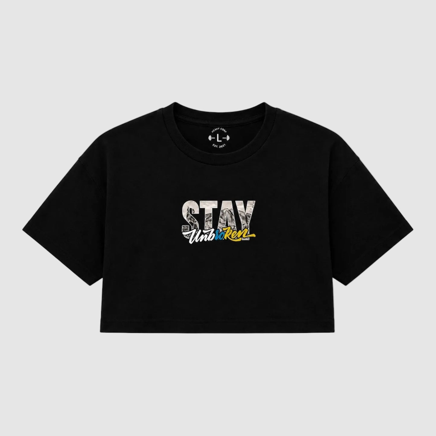 Stay Unbroken crop top oversize | V Aniversario