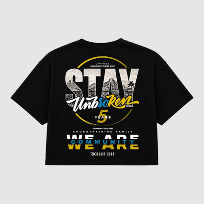 Stay Unbroken crop top oversize | V Aniversario