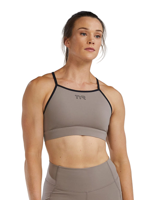 TYR High Neck Sports Bra cinder