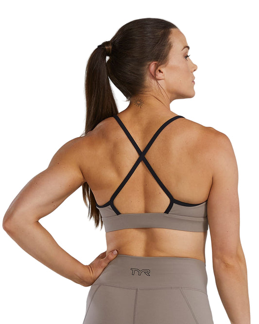 TYR High Neck Sports Bra cinder