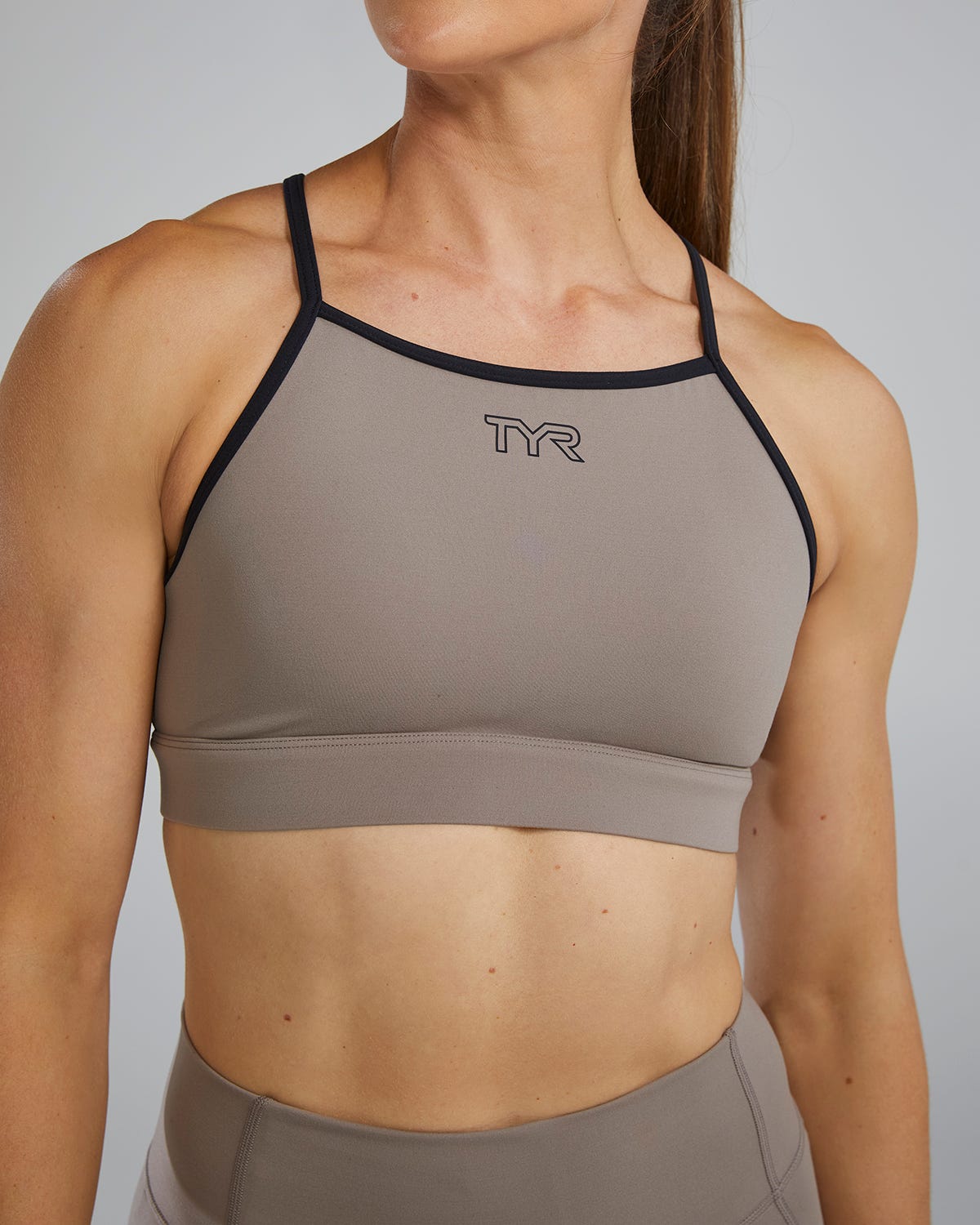 TYR High Neck Sports Bra cinder