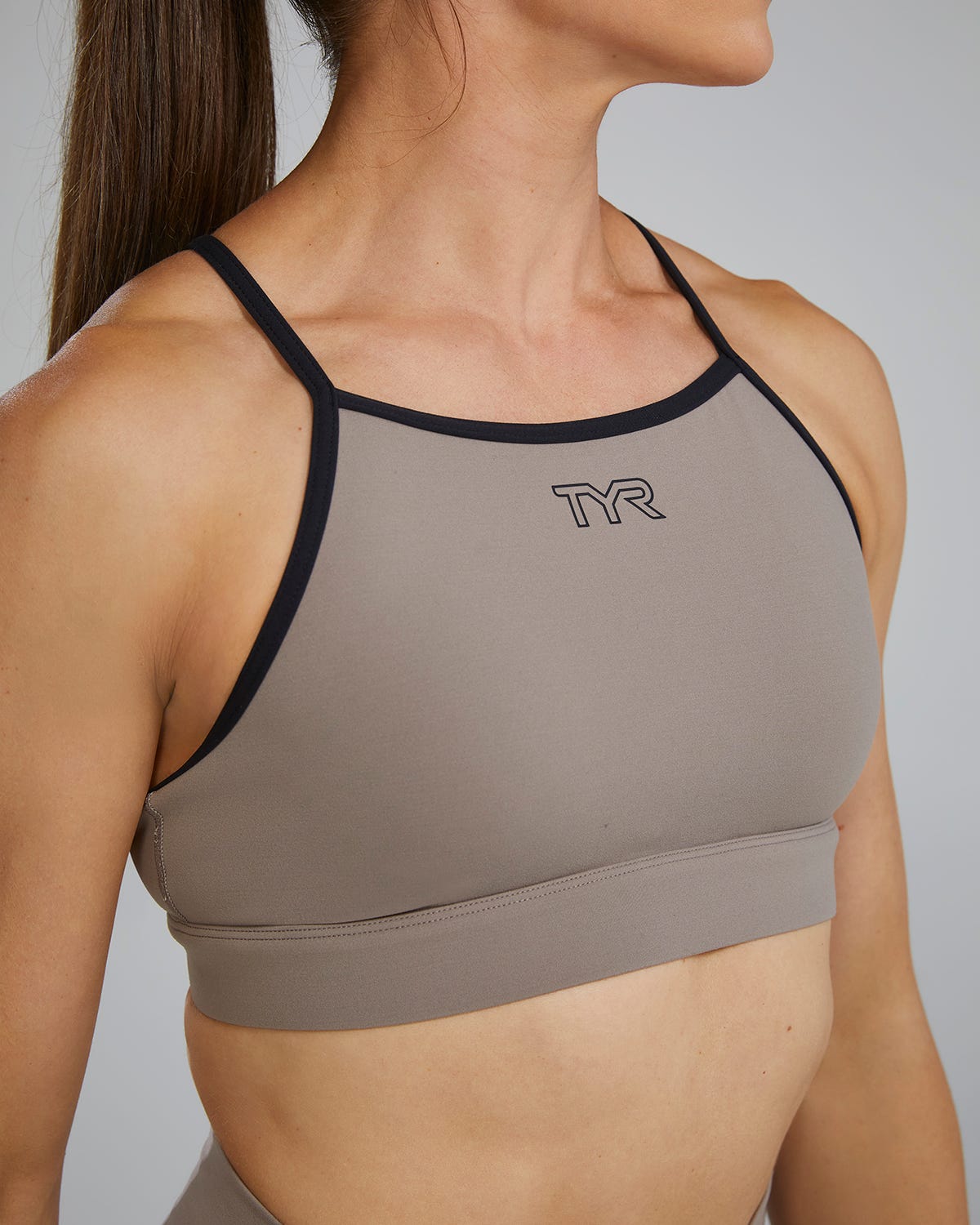 TYR High Neck Sports Bra cinder