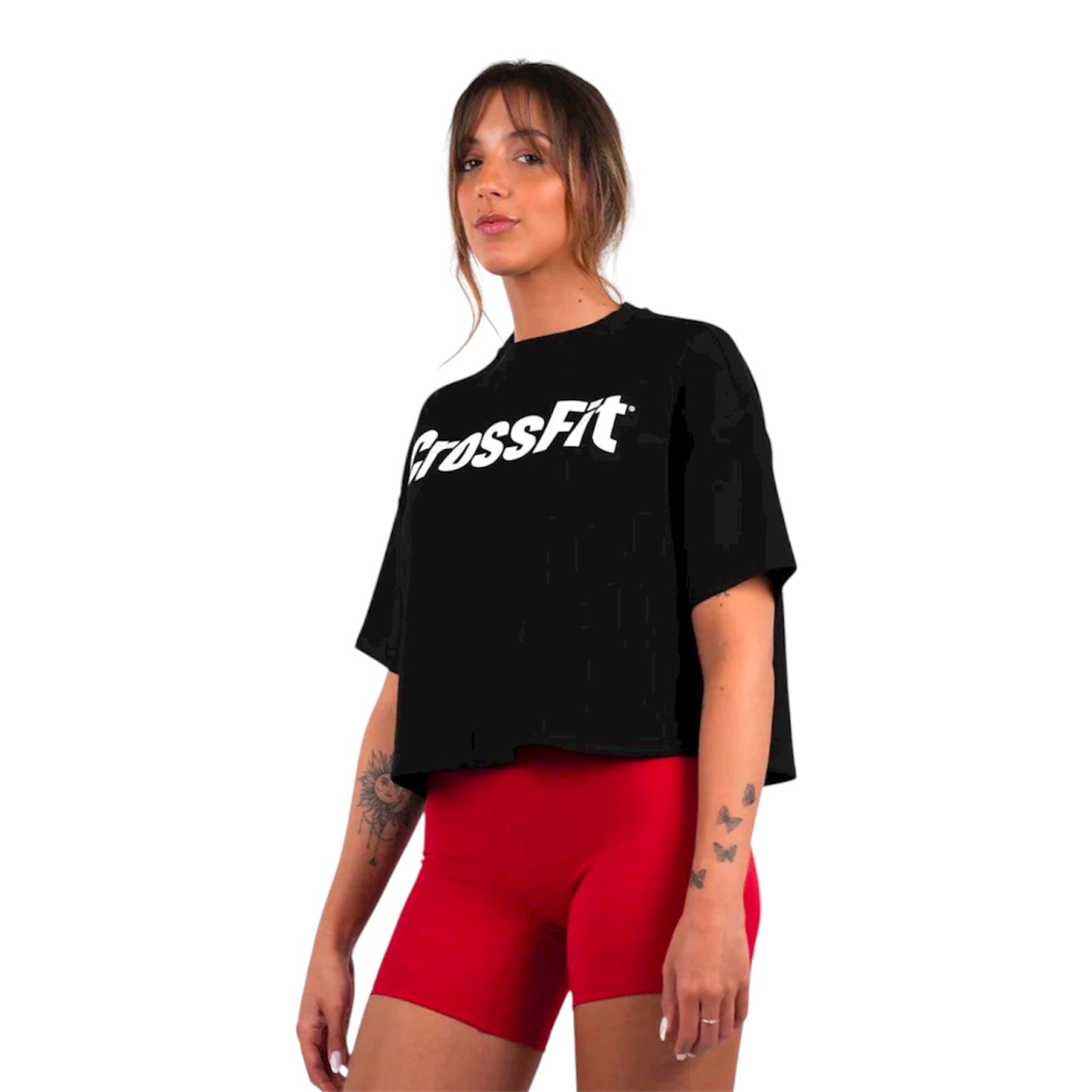 Top curto CrossFit® largo e largo preto
