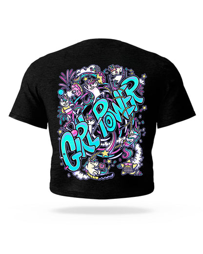 Girl Power crop top black
