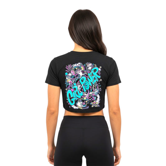 Girl Power crop top black