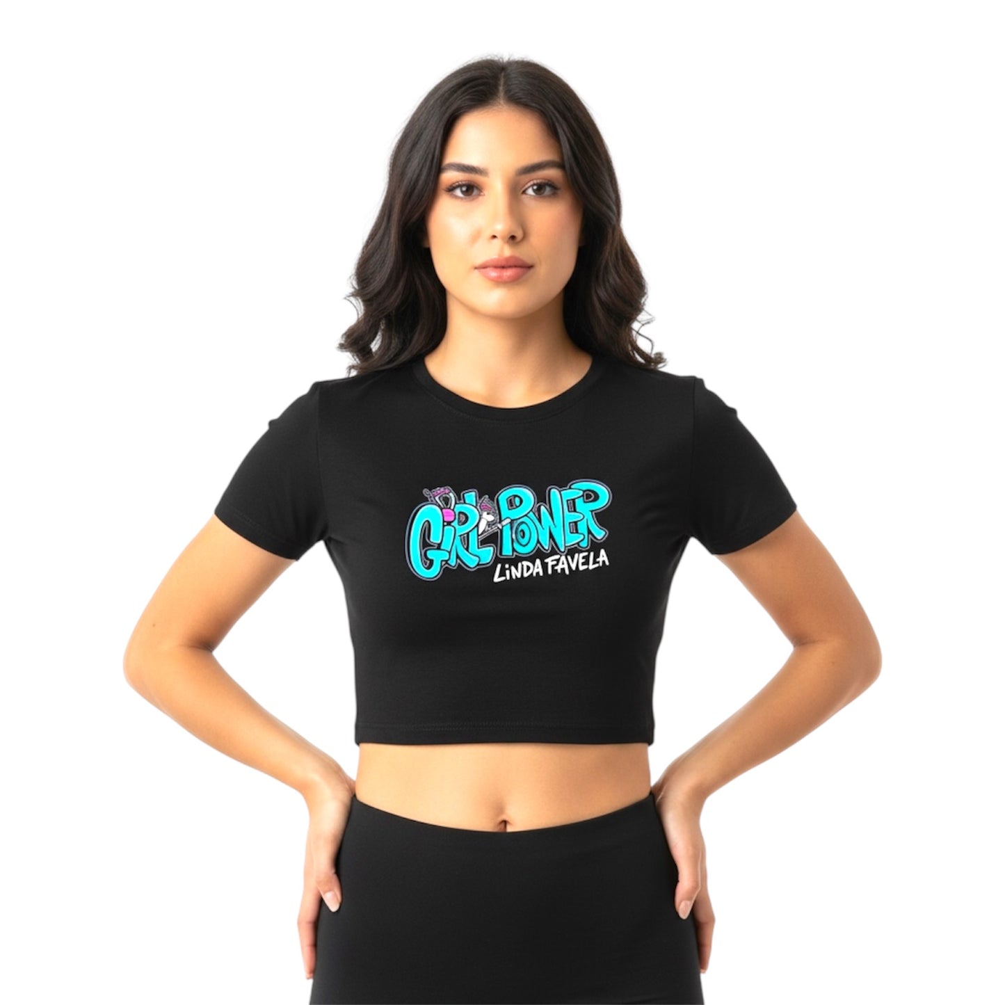 Girl Power crop top black