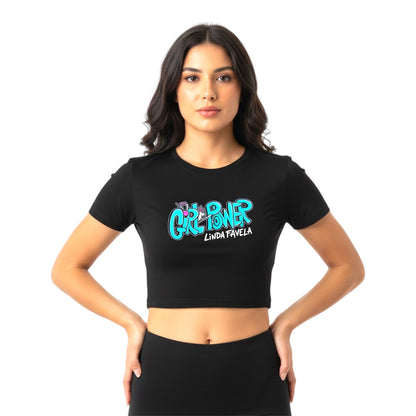 Girl Power crop top black
