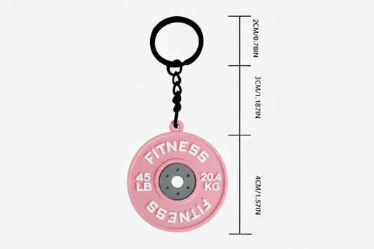 Llavero disco 45 lb rosa
